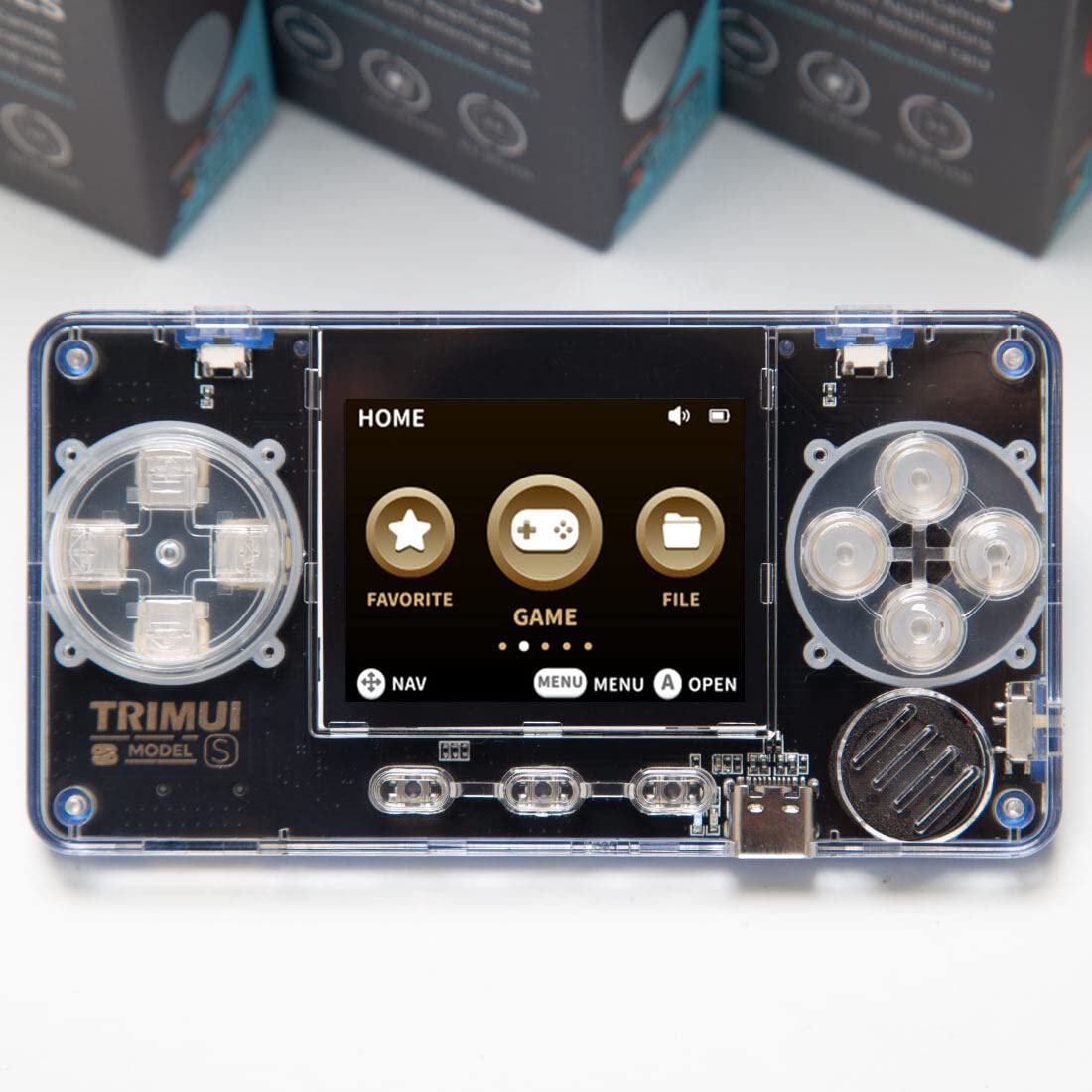 xu mini m powkiddy a66 （trimui model s） Powkiddy TRIMUI A66 Mini Handheld Game Console Built-in